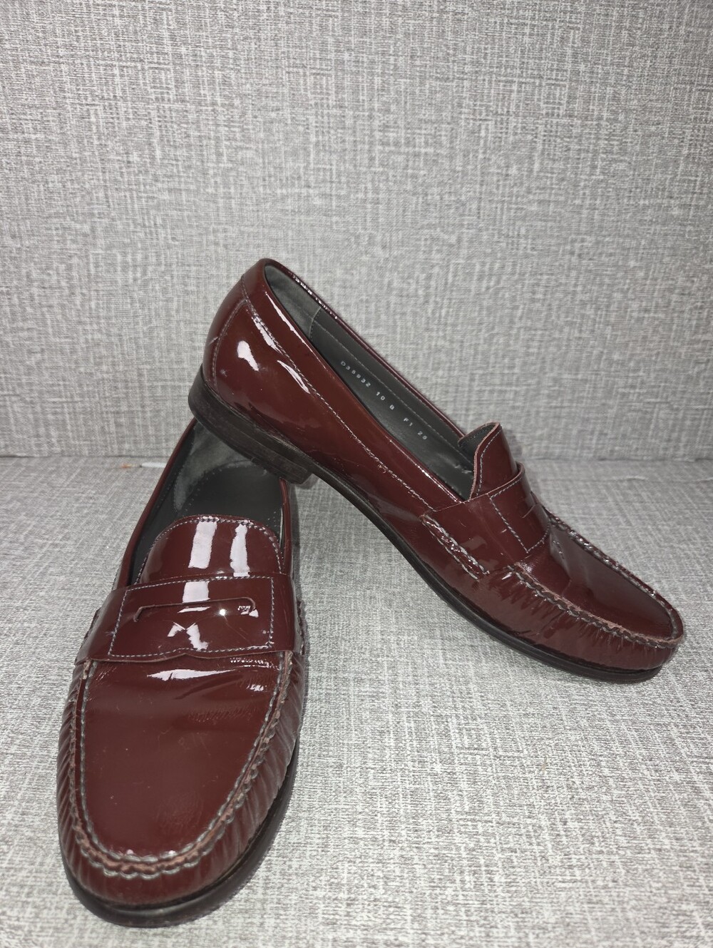 Cole Haan Burgundy Red Patent Leather Penny Loafers Flats Women's 10 B